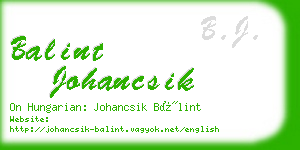 balint johancsik business card